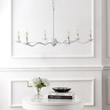 Shana Grand Modern Transitional Adjustable Sculptural Wavy Arm Candle-Style Metal LED Chandelier