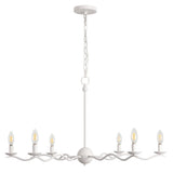 Shana Grand Modern Transitional Adjustable Sculptural Wavy Arm Candle-Style Metal LED Chandelier