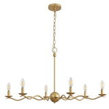 Shana Grand Modern Transitional Adjustable Sculptural Wavy Arm Candle-Style Metal LED Chandelier