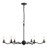 Shana Grand Modern Transitional Adjustable Sculptural Wavy Arm Candle-Style Metal LED Chandelier