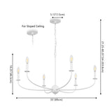Ainsley Grand Traditional Farmhouse Adjustable Swooping Arm Candle-Style Metal LED Chandelier