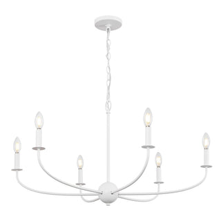 Ainsley Grand Traditional Farmhouse Adjustable Swooping Arm Candle-Style Metal LED Chandelier