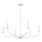 Ainsley Grand Traditional Farmhouse Adjustable Swooping Arm Candle-Style Metal LED Chandelier