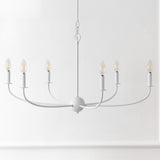 Ainsley Grand Traditional Farmhouse Adjustable Swooping Arm Candle-Style Metal LED Chandelier