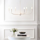 Ainsley Grand Traditional Farmhouse Adjustable Swooping Arm Candle-Style Metal LED Chandelier