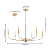 Ainsley Grand Traditional Farmhouse Adjustable Swooping Arm Candle-Style Metal LED Chandelier