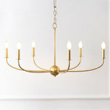 Ainsley Grand Traditional Farmhouse Adjustable Swooping Arm Candle-Style Metal LED Chandelier