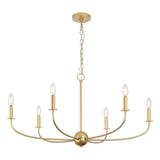 Ainsley Grand Traditional Farmhouse Adjustable Swooping Arm Candle-Style Metal LED Chandelier