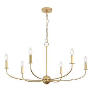 Ainsley Grand Traditional Farmhouse Adjustable Swooping Arm Candle-Style Metal LED Chandelier