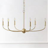 Ainsley Grand Traditional Farmhouse Adjustable Swooping Arm Candle-Style Metal LED Chandelier