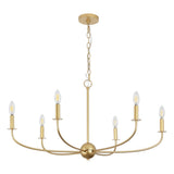 Ainsley Grand Traditional Farmhouse Adjustable Swooping Arm Candle-Style Metal LED Chandelier