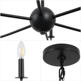Ainsley Grand Traditional Farmhouse Adjustable Swooping Arm Candle-Style Metal LED Chandelier