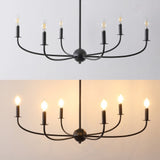 Ainsley Grand Traditional Farmhouse Adjustable Swooping Arm Candle-Style Metal LED Chandelier