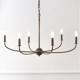 Ainsley Grand Traditional Farmhouse Adjustable Swooping Arm Candle-Style Metal LED Chandelier