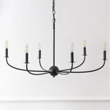 Ainsley Grand Traditional Farmhouse Adjustable Swooping Arm Candle-Style Metal LED Chandelier