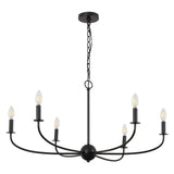 Ainsley Grand Traditional Farmhouse Adjustable Swooping Arm Candle-Style Metal LED Chandelier