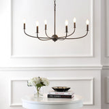 Ainsley Grand Traditional Farmhouse Adjustable Swooping Arm Candle-Style Metal LED Chandelier