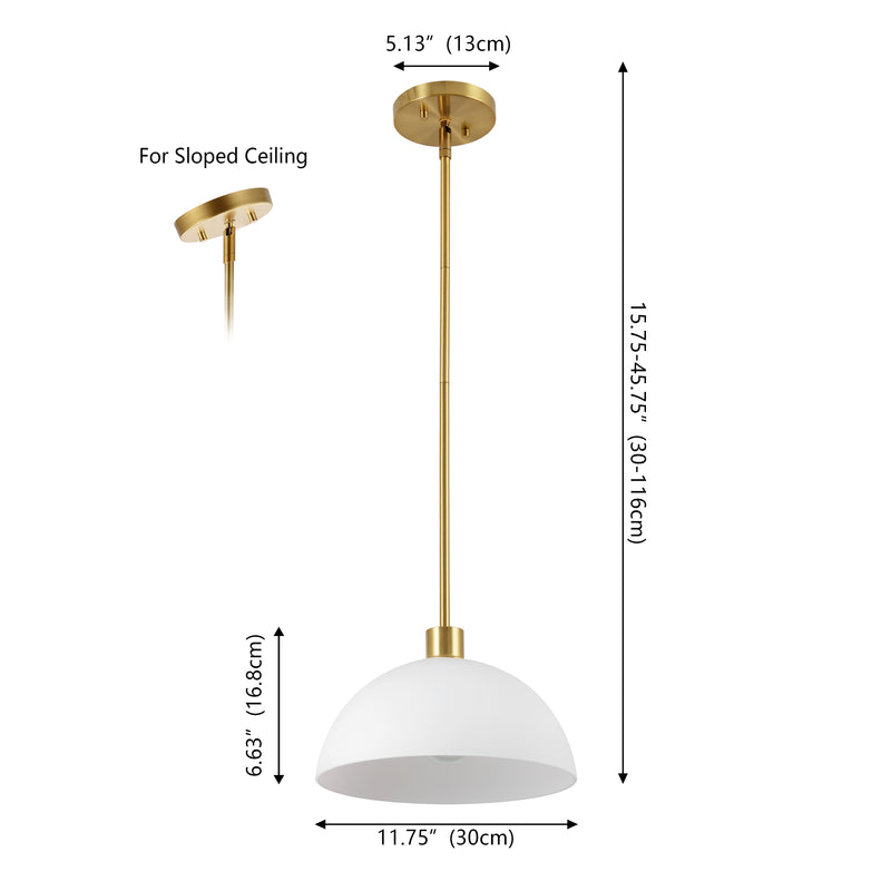 Solene Modern Contemporary Adjustable Metal/Glass Dome LED Pendant