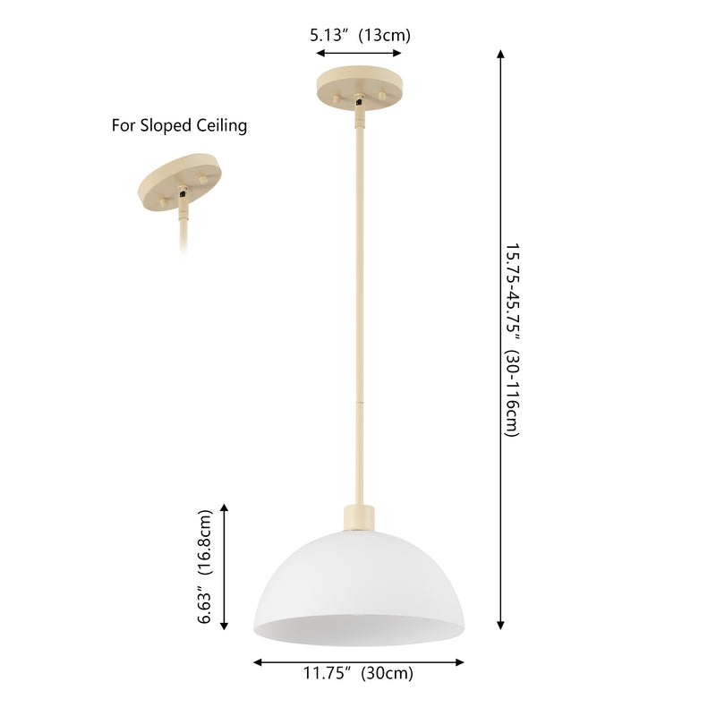 Solene Modern Contemporary Adjustable Metal/Glass Dome LED Pendant