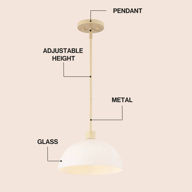 Solene Modern Contemporary Adjustable Metal/Glass Dome LED Pendant