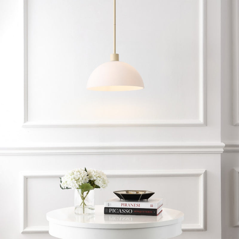 Solene Modern Contemporary Adjustable Metal/Glass Dome LED Pendant