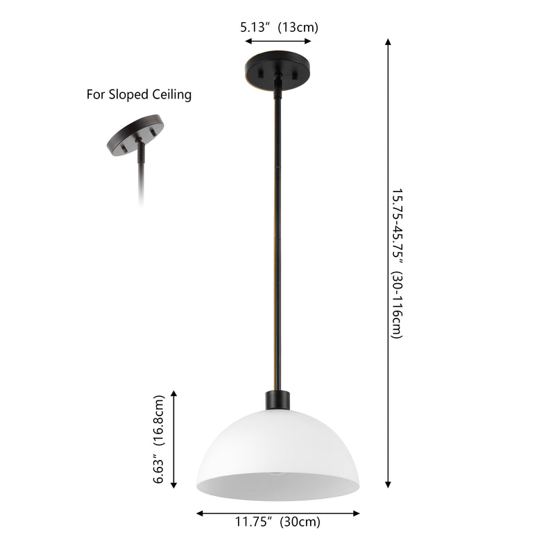 Solene Modern Contemporary Adjustable Metal/Glass Dome LED Pendant