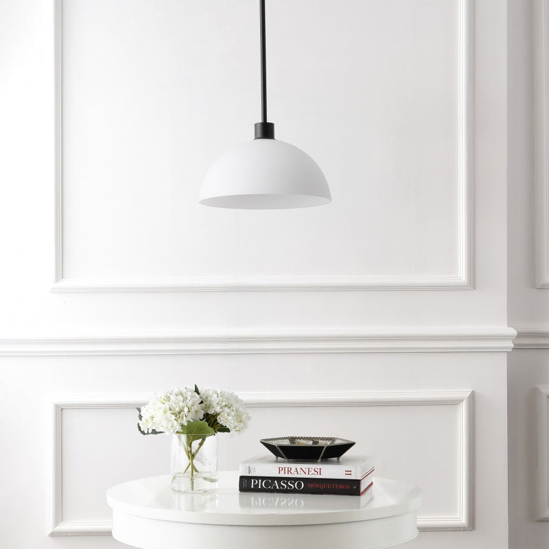 Solene Modern Contemporary Adjustable Metal/Glass Dome LED Pendant