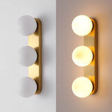 Knox 23.3 in. 3-Light Mid-Century Modern Metal and Frosted Glass Globe LED Vanity Light