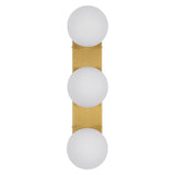 Knox 23.3 in. 3-Light Mid-Century Modern Metal and Frosted Glass Globe LED Vanity Light