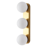 Knox 23.3 in. 3-Light Mid-Century Modern Metal and Frosted Glass Globe LED Vanity Light
