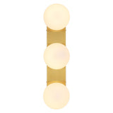 Knox 23.3 in. 3-Light Mid-Century Modern Metal and Frosted Glass Globe LED Vanity Light