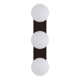 Knox 23.3 in. 3-Light Mid-Century Modern Metal and Frosted Glass Globe LED Vanity Light