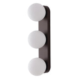 Knox 23.3 in. 3-Light Mid-Century Modern Metal and Frosted Glass Globe LED Vanity Light