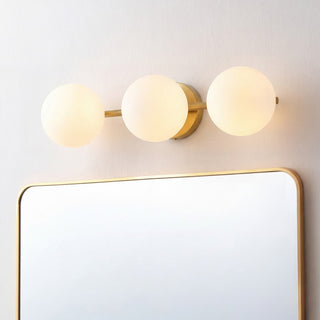 Nash 23 in. 3-Light Mid-Century Modern Metal and Frosted Glass Globe LED Vanity Light