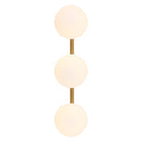 Nash 23 in. 3-Light Mid-Century Modern Metal and Frosted Glass Globe LED Vanity Light