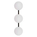 Nash 23 in. 3-Light Mid-Century Modern Metal and Frosted Glass Globe LED Vanity Light