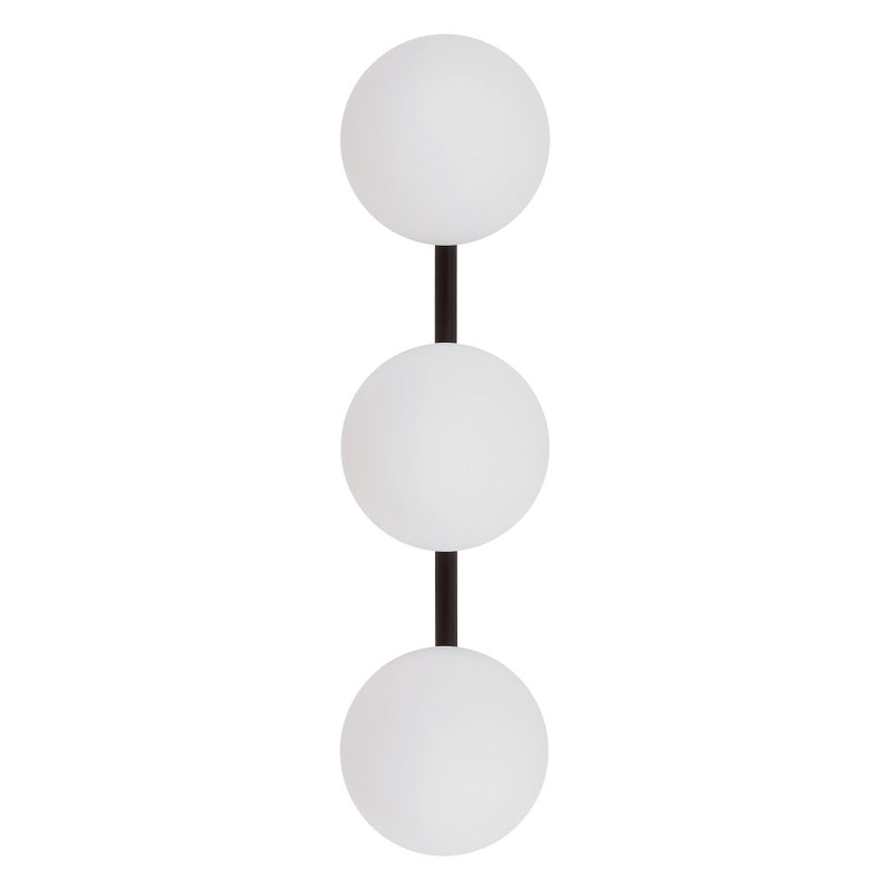 Nash 23 in. 3-Light Mid-Century Modern Metal and Frosted Glass Globe LED Vanity Light