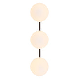 Nash 23 in. 3-Light Mid-Century Modern Metal and Frosted Glass Globe LED Vanity Light