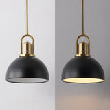 Zane 9.5 in. 1-Light Modern Farmhouse Industrial Metal Dome LED Pendant
