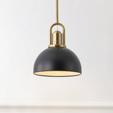 Zane 9.5 in. 1-Light Modern Farmhouse Industrial Metal Dome LED Pendant