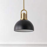 Zane 9.5 in. 1-Light Modern Farmhouse Industrial Metal Dome LED Pendant