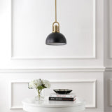 Zane 9.5 in. 1-Light Modern Farmhouse Industrial Metal Dome LED Pendant