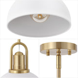 Zane 9.5 in. 1-Light Modern Farmhouse Industrial Metal Dome LED Pendant