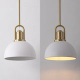Zane 9.5 in. 1-Light Modern Farmhouse Industrial Metal Dome LED Pendant