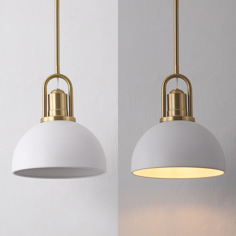 Zane 9.5 in. 1-Light Modern Farmhouse Industrial Metal Dome LED Pendant