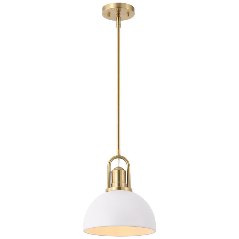 Zane 9.5 in. 1-Light Modern Farmhouse Industrial Metal Dome LED Pendant