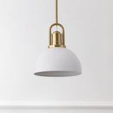 Zane 9.5 in. 1-Light Modern Farmhouse Industrial Metal Dome LED Pendant