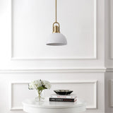 Zane 9.5 in. 1-Light Modern Farmhouse Industrial Metal Dome LED Pendant