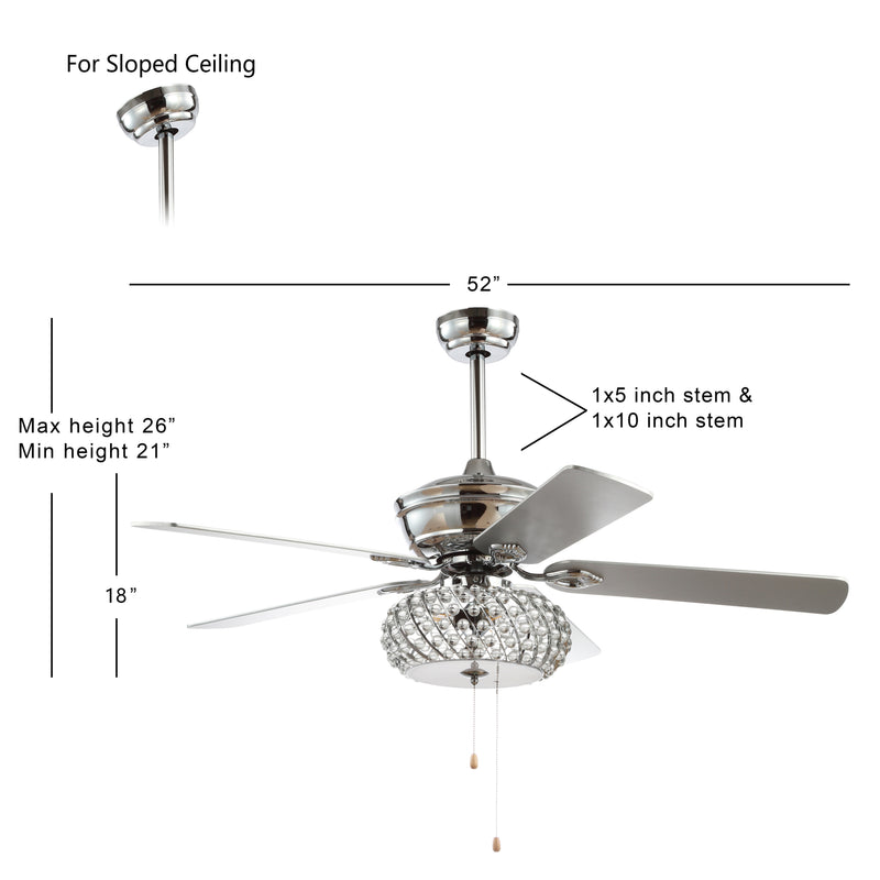Crista 52" Metal/Wood LED Ceiling Fan - JONATHAN Y