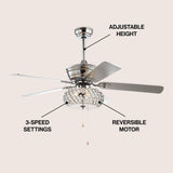 Crista 52" Metal/Wood LED Ceiling Fan
